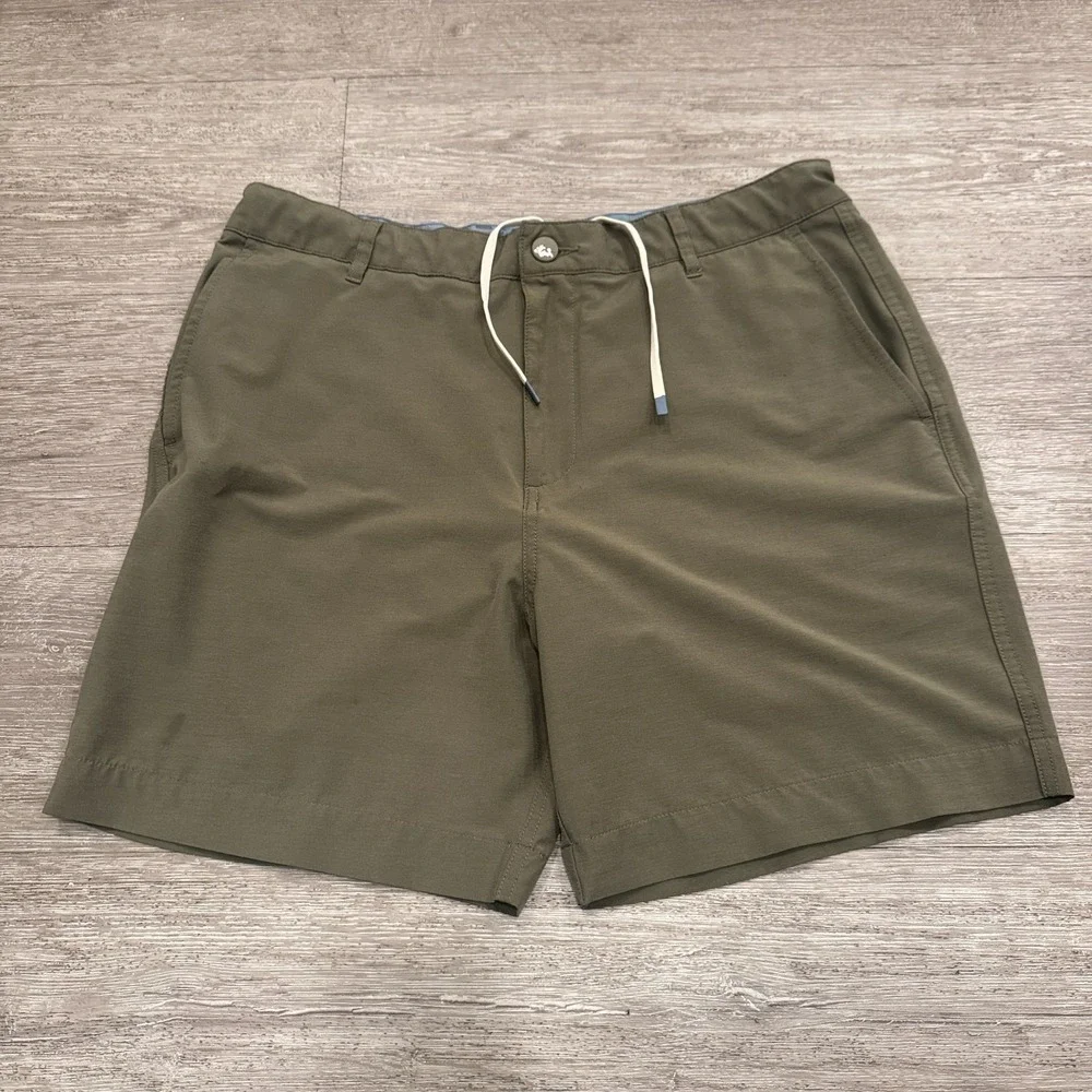 Faherty Shorts Mens 34 Green All Day Drawstring Performance Stretch 7